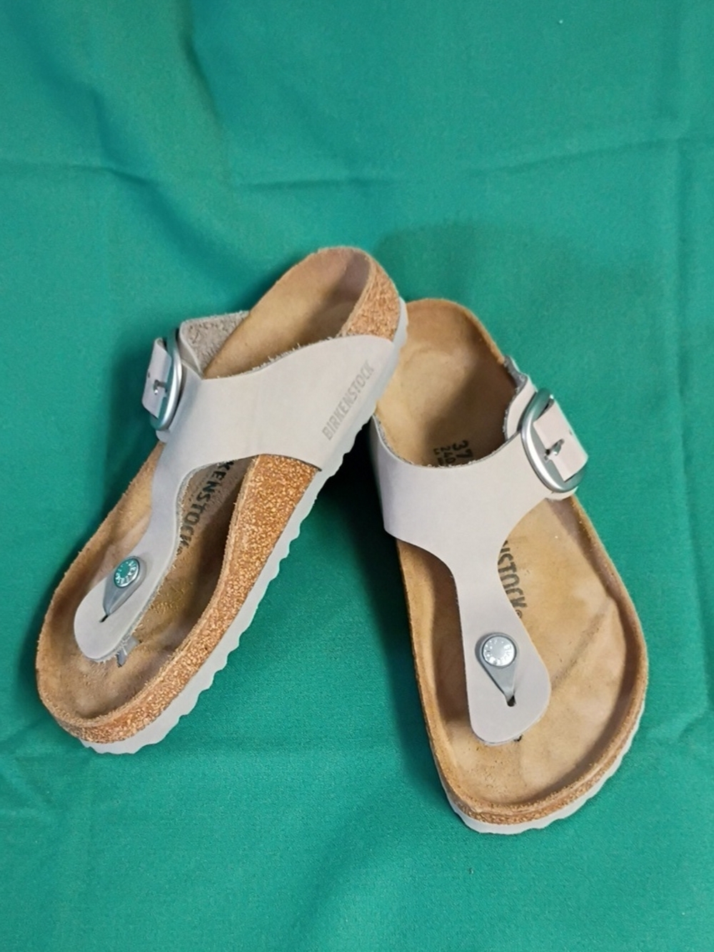 ❤️WOMENS BIRKENSTOCK GIZEH BIG BUCKLE MATCHA SANDALS SZ 37 6 6.5